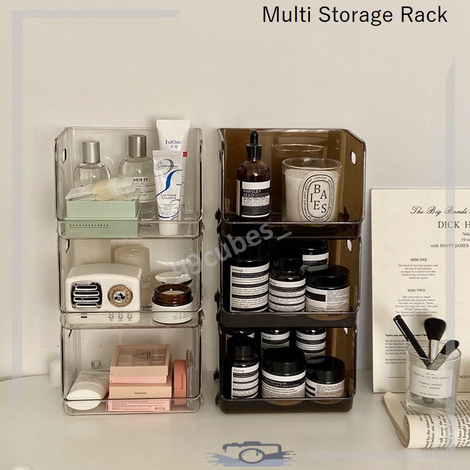 Ready Stock~Multi Stackable Storage Rack Kitchen Table Cup Make up Skin ...