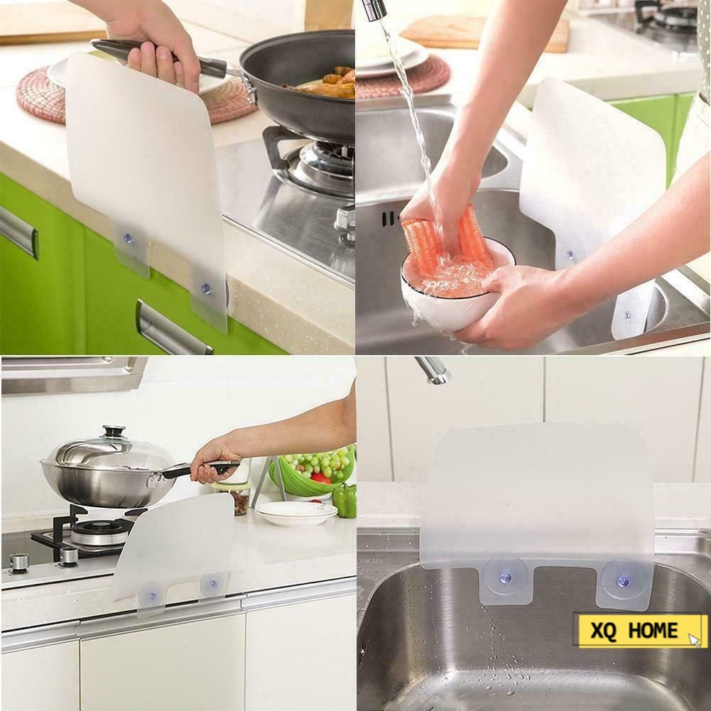 Reusable Water Splash Protector Dual Suction Cup Kitchen Sink Bathroom ...