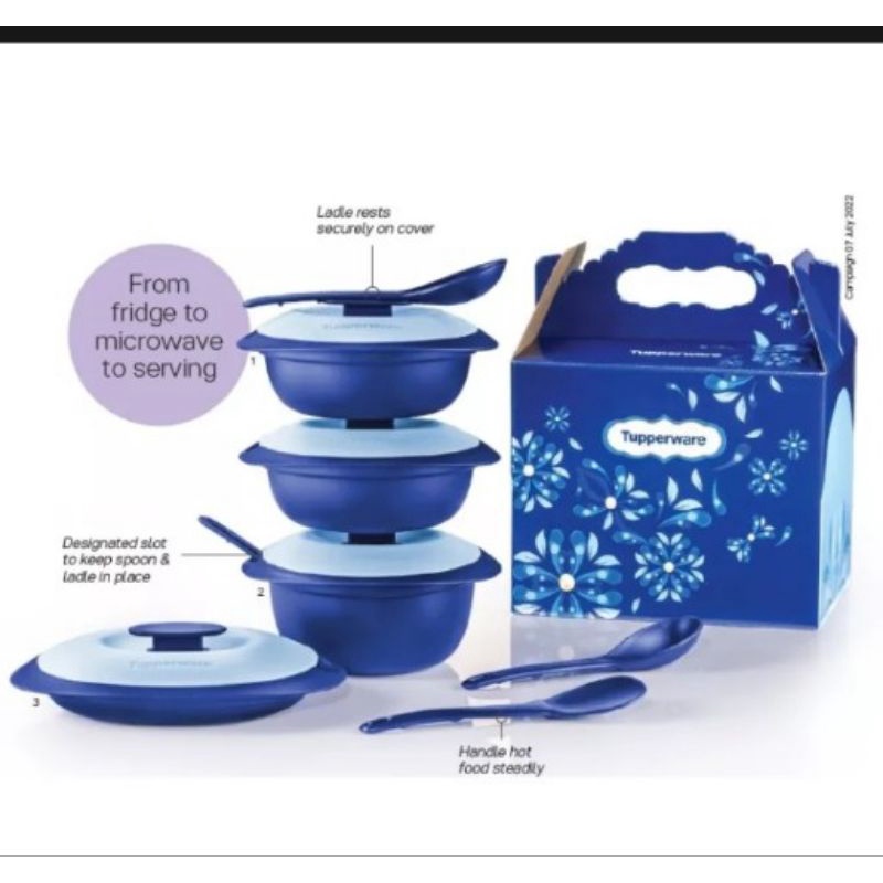 Tupperware Royale Blue Petit Serveware Set Shopee Malaysia