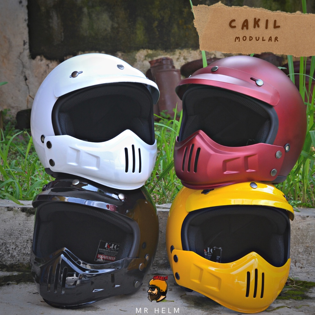 Retro CAKIL MODULAR SNI VESPA HELMET / CAFERACER (MR HELM) | Shopee ...