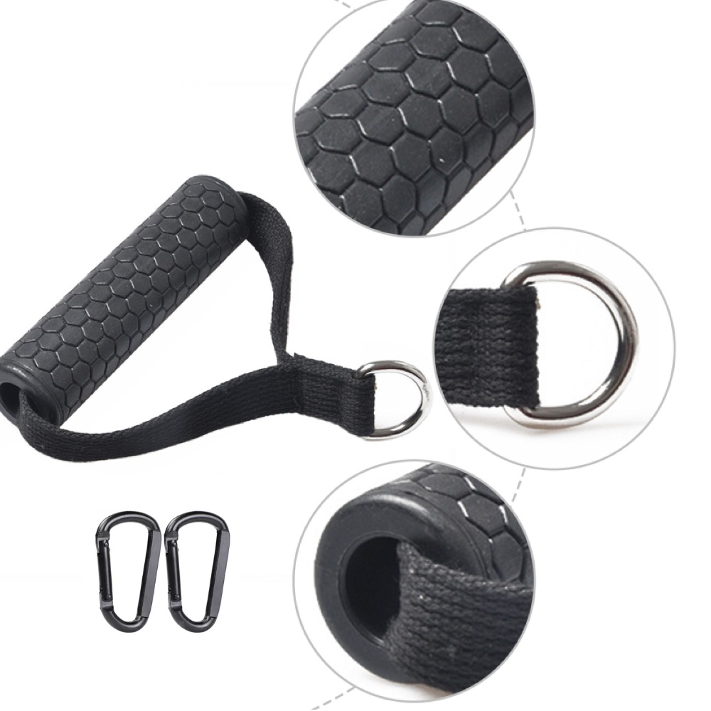 🇲🇾 Ready Stock 1 Pair Black Resistance Rope Cable Attachment Handle Bar ...
