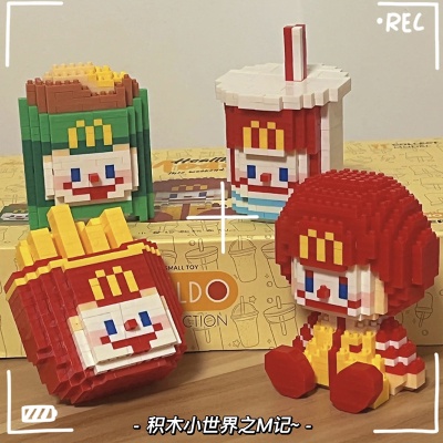 🇲🇾Fast Food DIY Building Blocks Nano block Cartoon Puzzle Connection ...