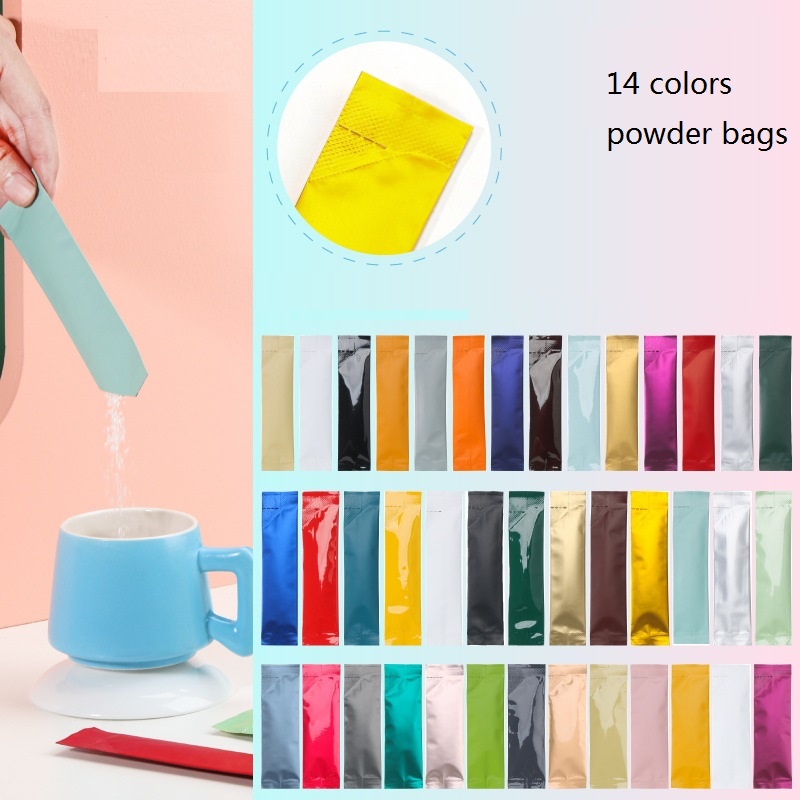100pcs coffee powder Packaging Bag Colored Aluminum Foil Seasoning ...