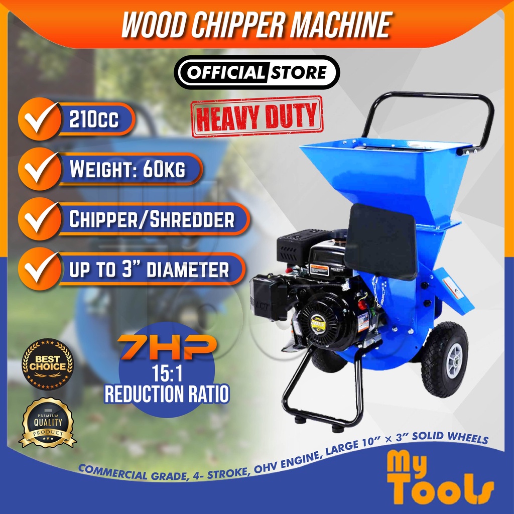 Mytools Landworks Heavy Duty 7HP (212cc) 3"/2'' Wood Chipper Grass