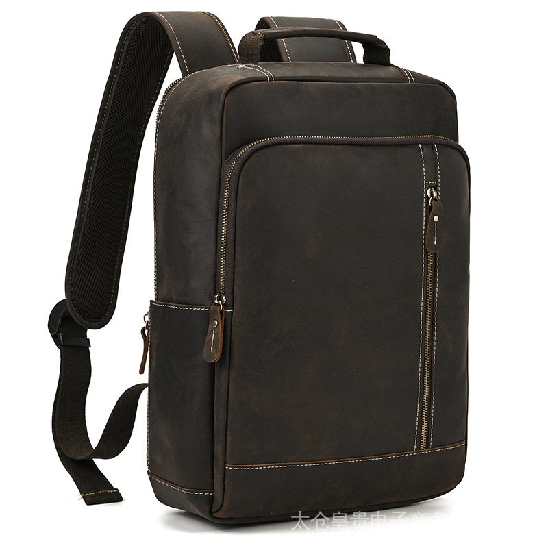 [Ready Stock Promotion] New Style Genuine Leather Backpack Men's Large ...