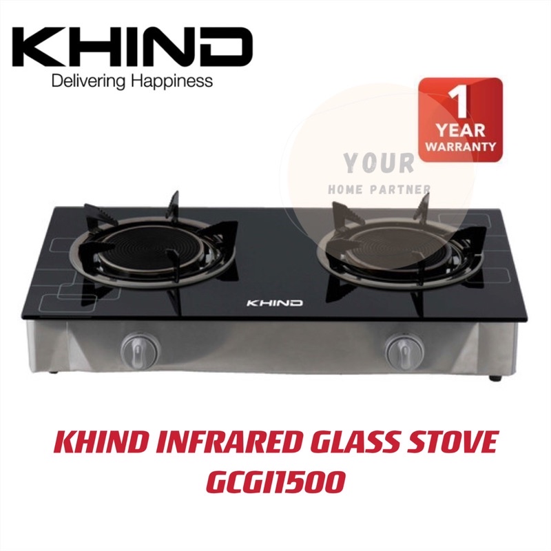 [Free Bubble Wrapping]Khind Infrared Glass Top Gas Stove GCGI1500
