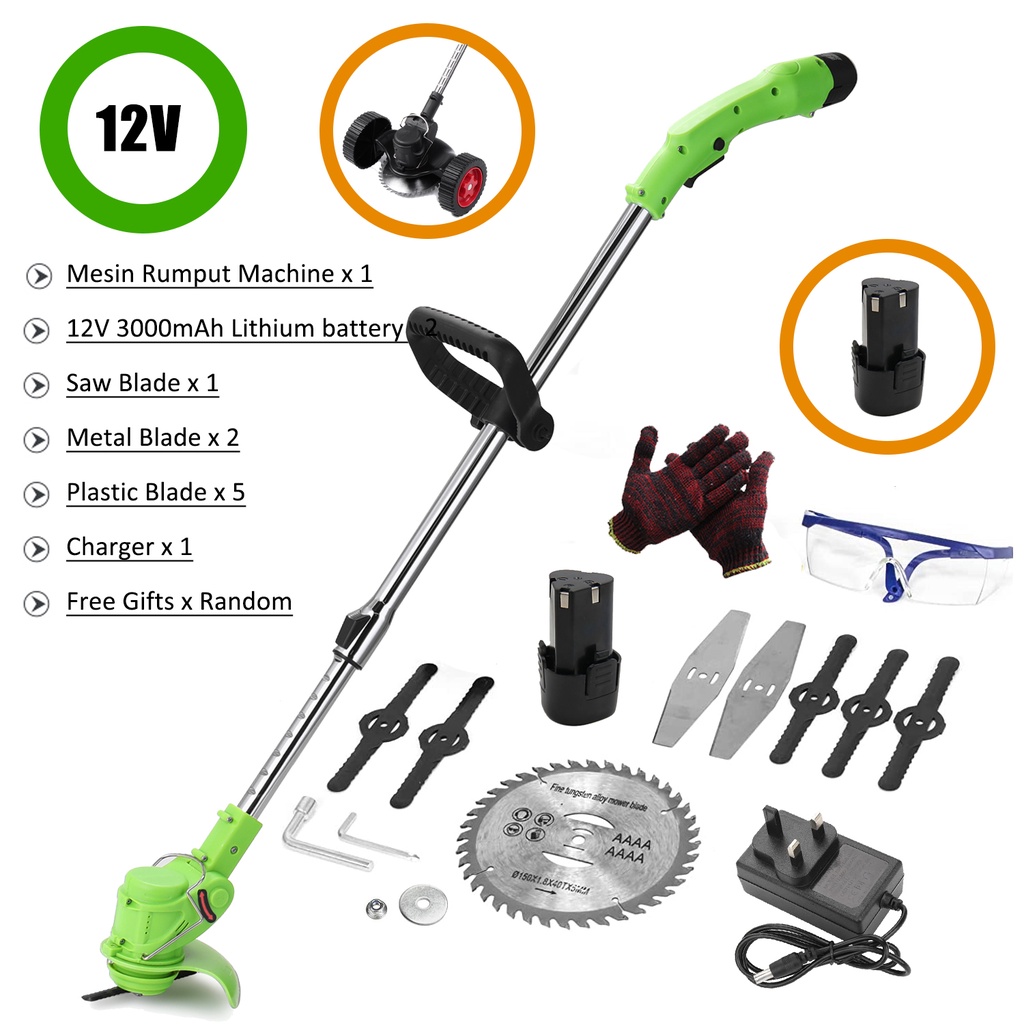 Ironhoof Mesin Rumput Elektric Grass Cutter Trimmer Cordless Lawn Mower