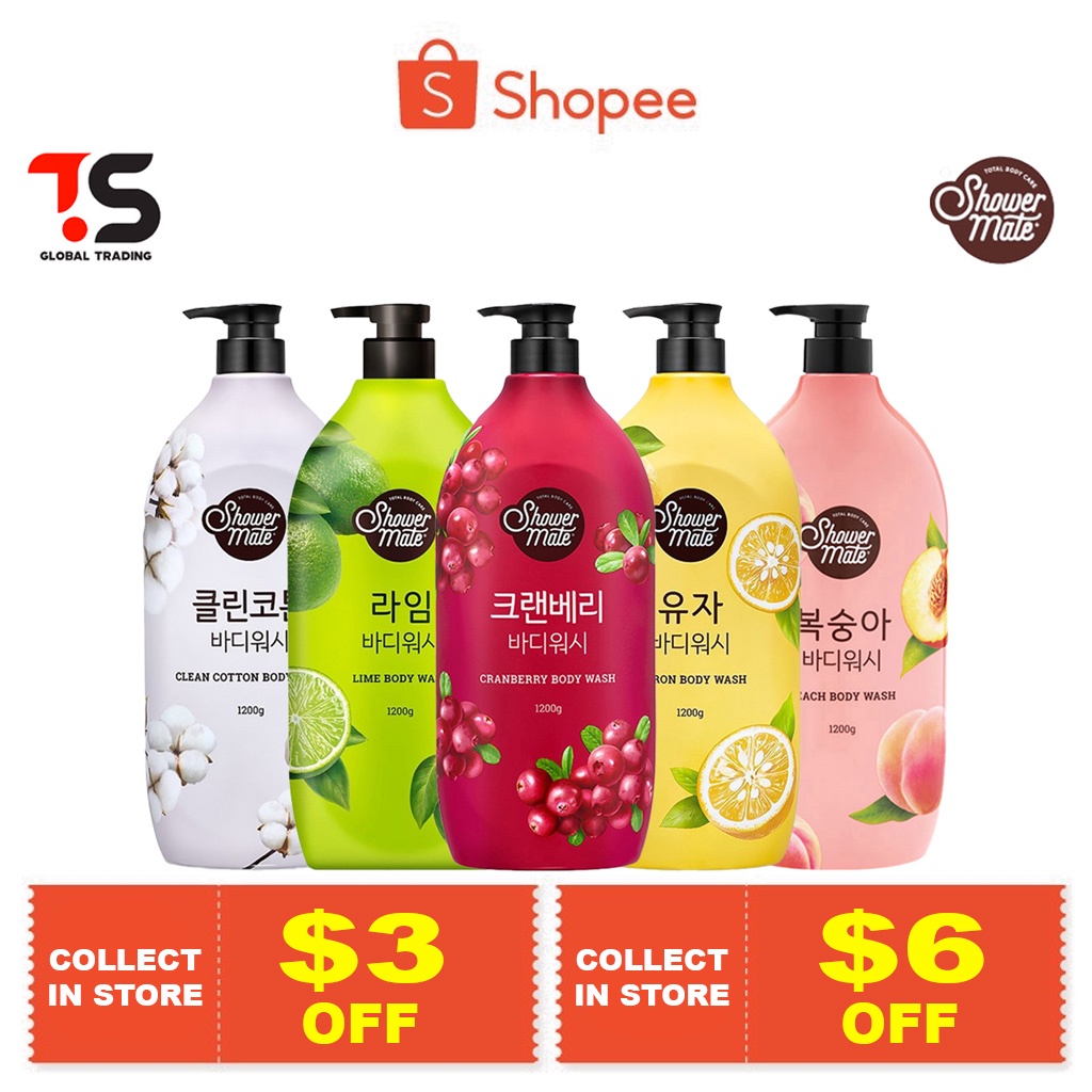 KOREA POPULAR!!! Shower Mate Natural Body Wash 1200ml Clean Cotton