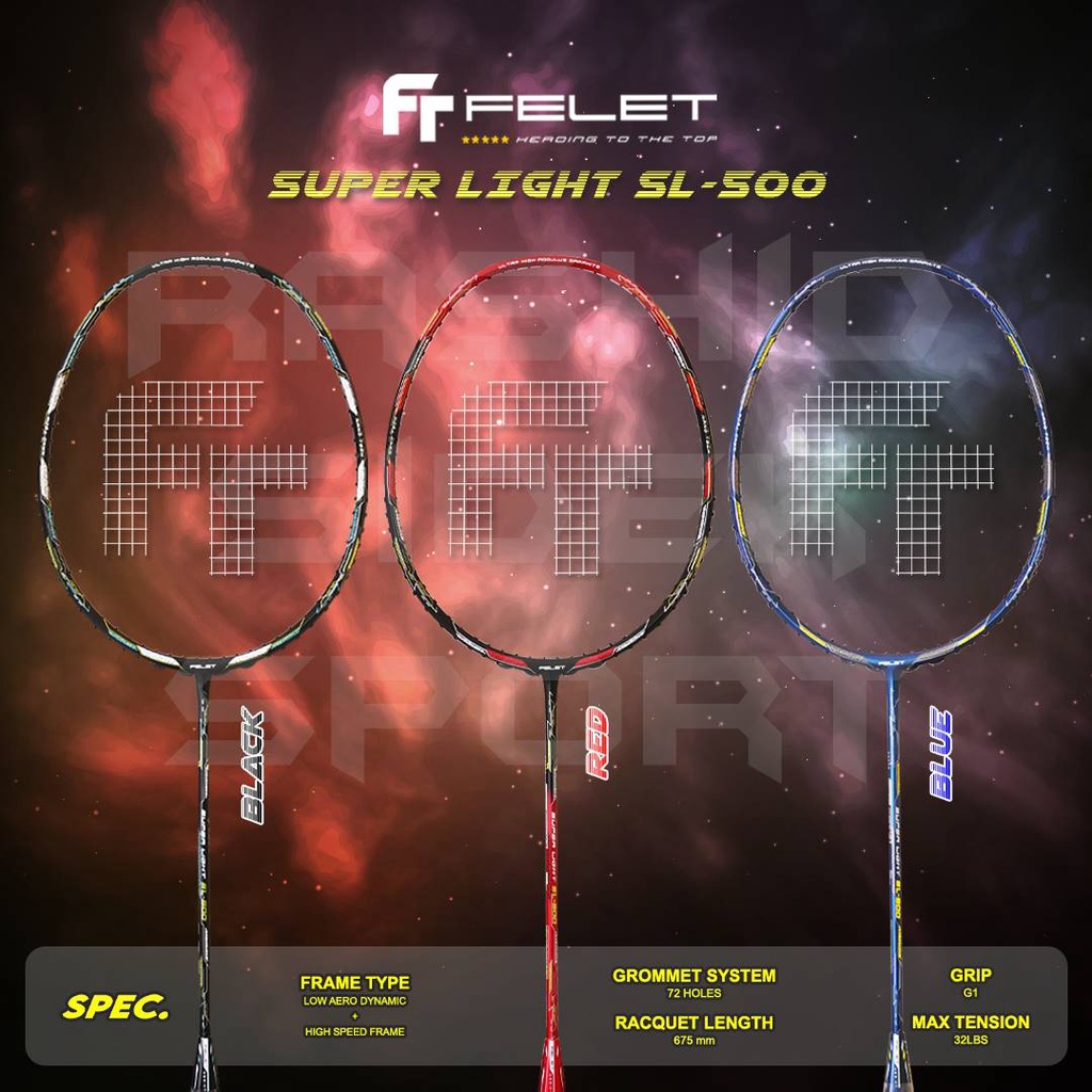 Felet Super Light SL500 Badminton Racquet 5u 75gram+ Balancing point