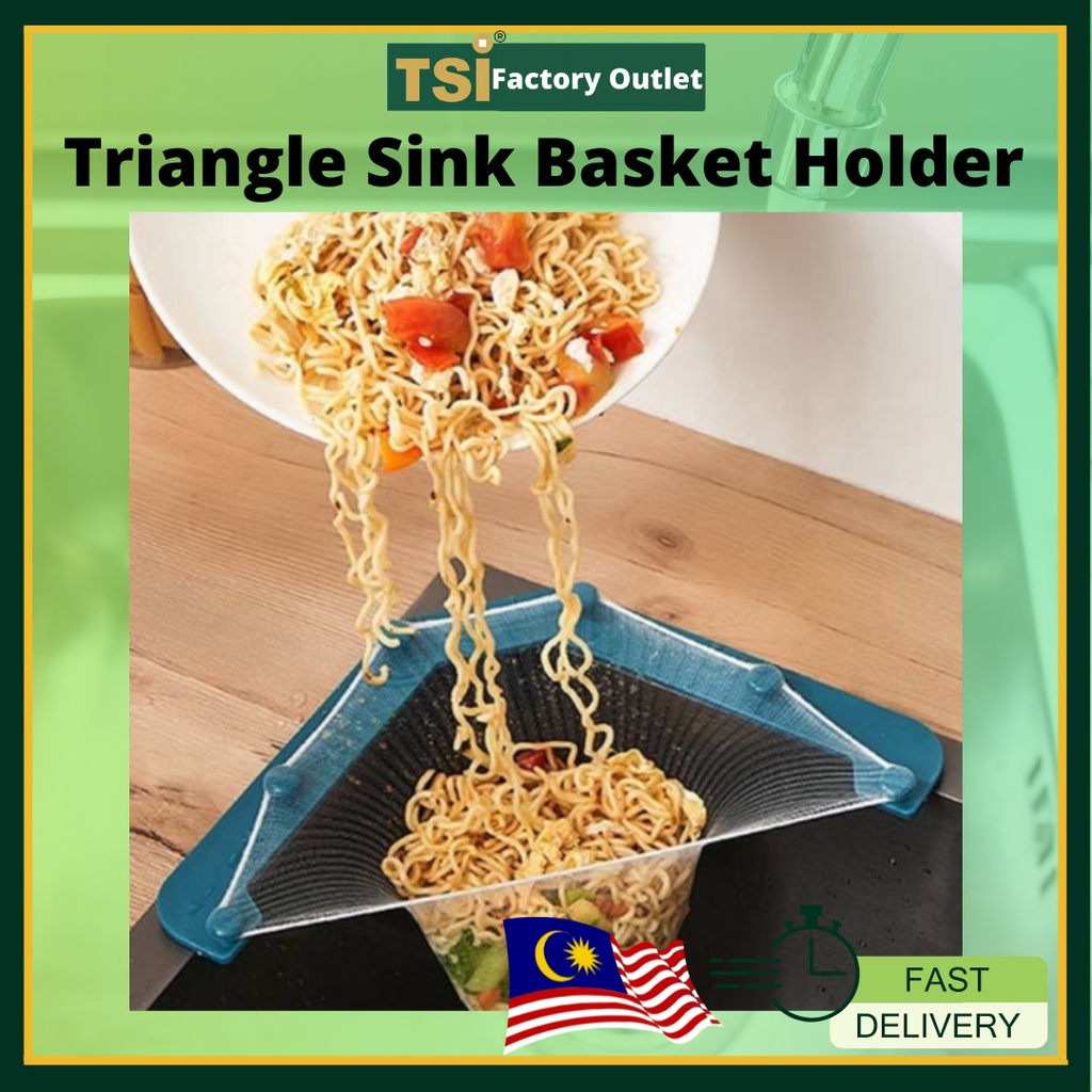 TSI Triangle Food Waste Sink Filter Net Basket Holder Drain Kitchen