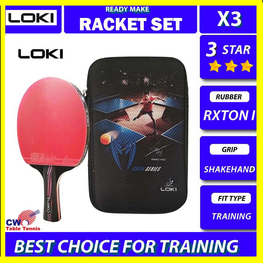 Loki Rxton X3 Ready Make Table Tennis Racket Shakehand FL Raket Ping ...
