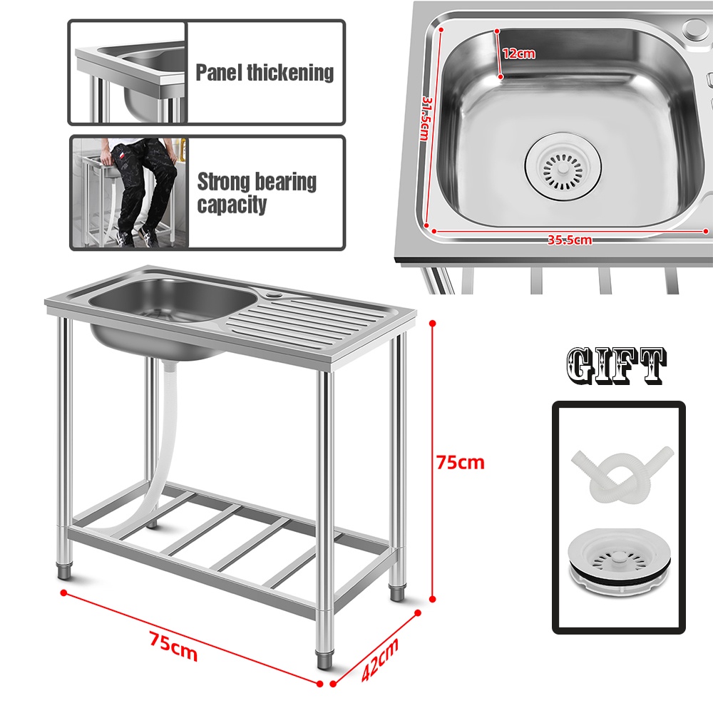 Sinki Dapur 304stainless Steel Sink Singki Dapur Kitchen Sink Stainless 