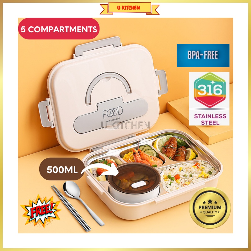 Bento Lunch Box Stainless Steel Lunch Box With Bag Soup Cup 5