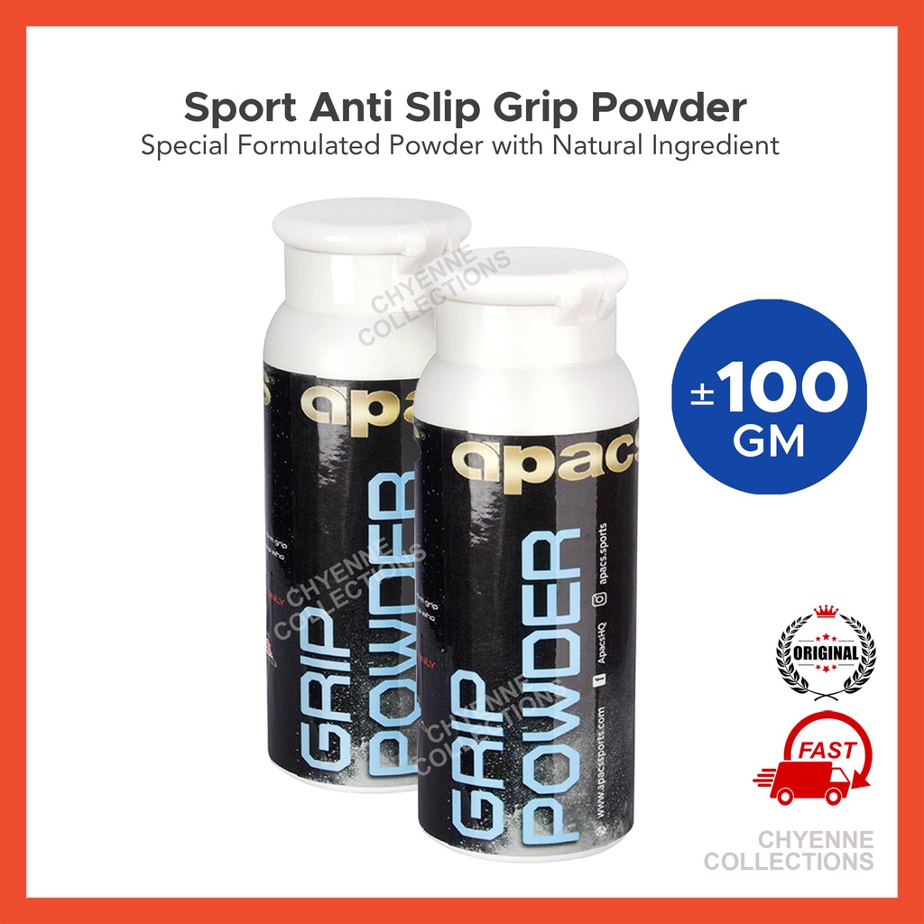 APACS Anti Slip Grip Powder 100gm • Sport Badminton Tennis Squash Hockey Golf • Stick Racket Handle