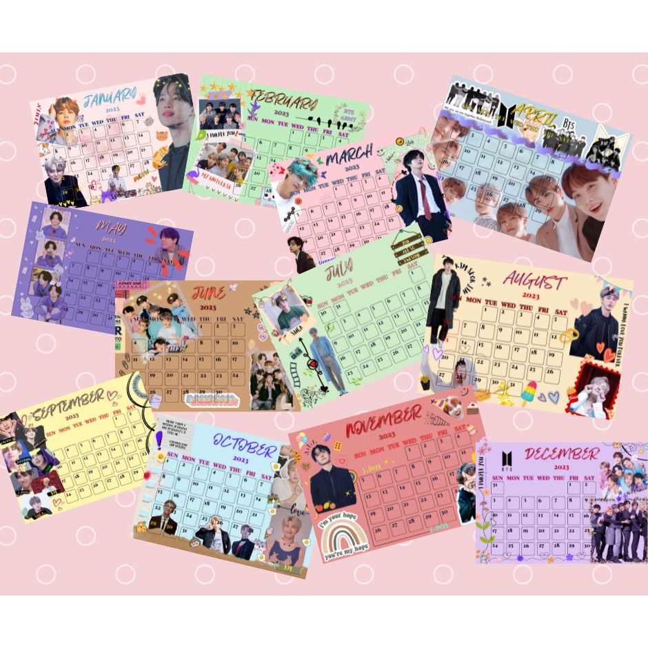 PRINTABLE CALENDARS, BTS CALENDARS, BANGTAN CALENDARS, CUTE CALENDARS