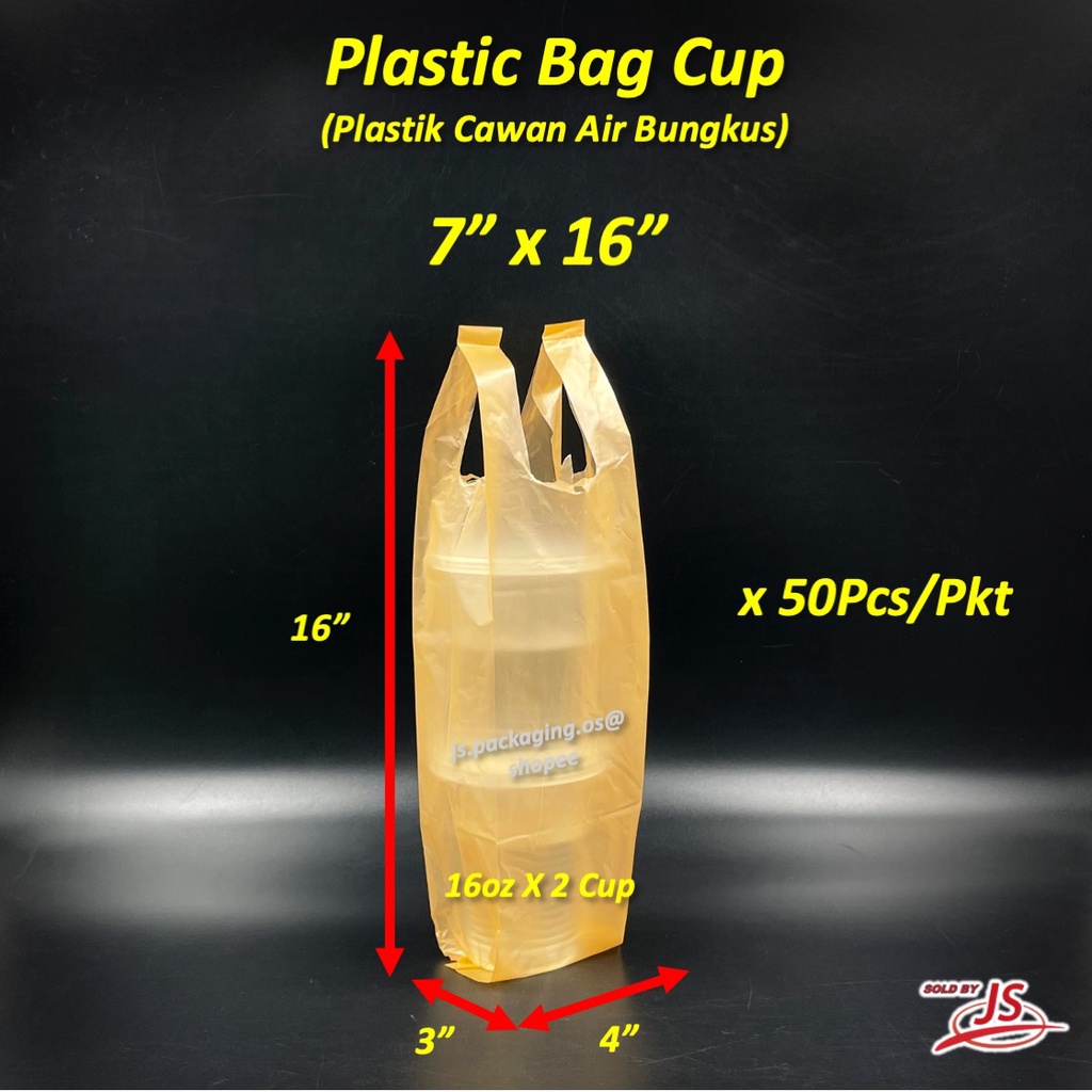 Plastik Cawan Air Bungkus Plastic Bag Cup Plastic Bag 1 2 3 Cup Plastic Cup Bag 1652