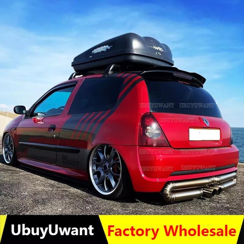 Ubuyuwant For Renault Clio Mk Racing Rear Spoiler Abs Plastic Carbon Look Gloss Black Roof