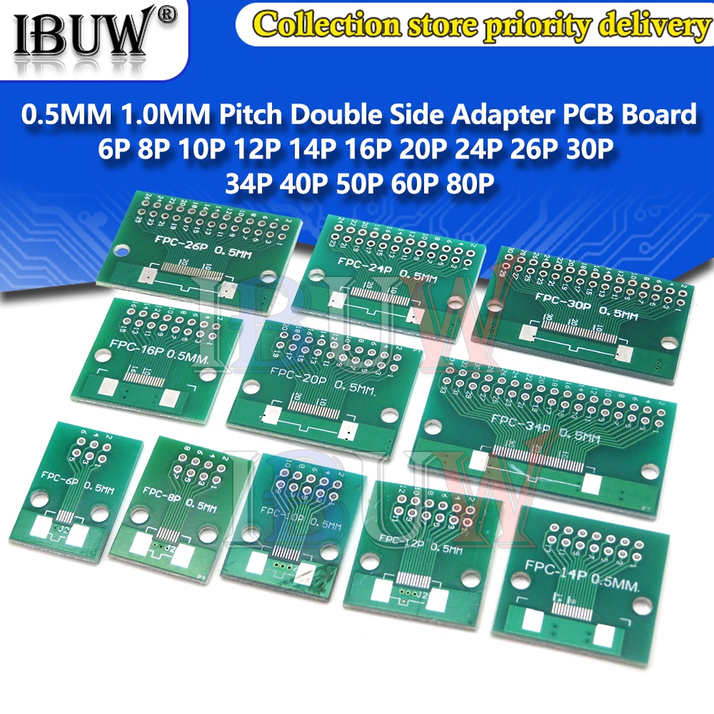 thumbnail image 2 of 5pcs FFC/FPC 30 Pin 1mm 0.5mm To DIP Adapter PCB Board – Double Side K9 2 of 6