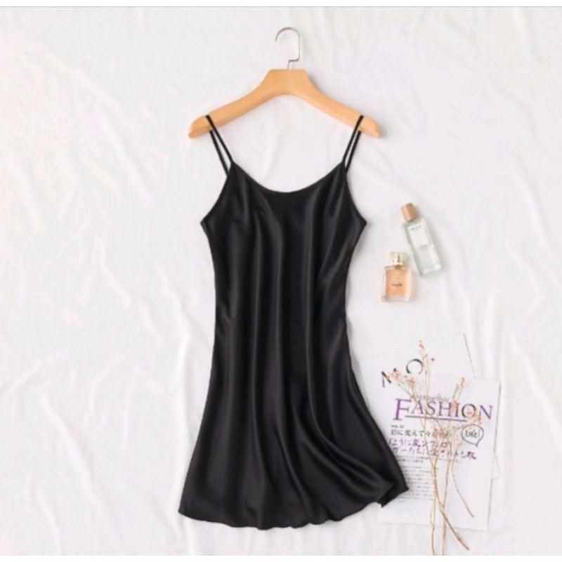 Perloved Women Sexy Satin Nightdress Sleepwear Mini Dress(L) Shopee