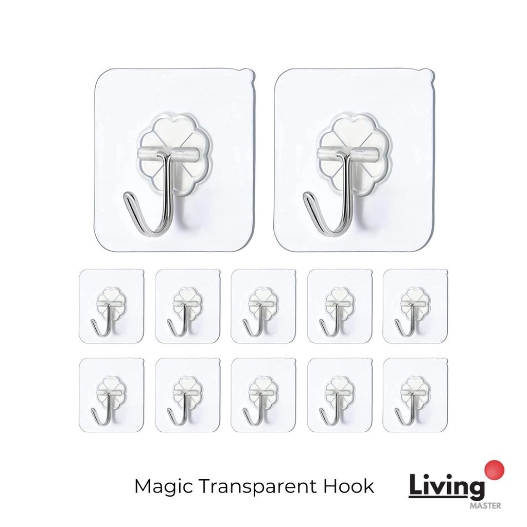 Magic Transparent Hook Stick On Strong Adhesive Without Nail Self ...
