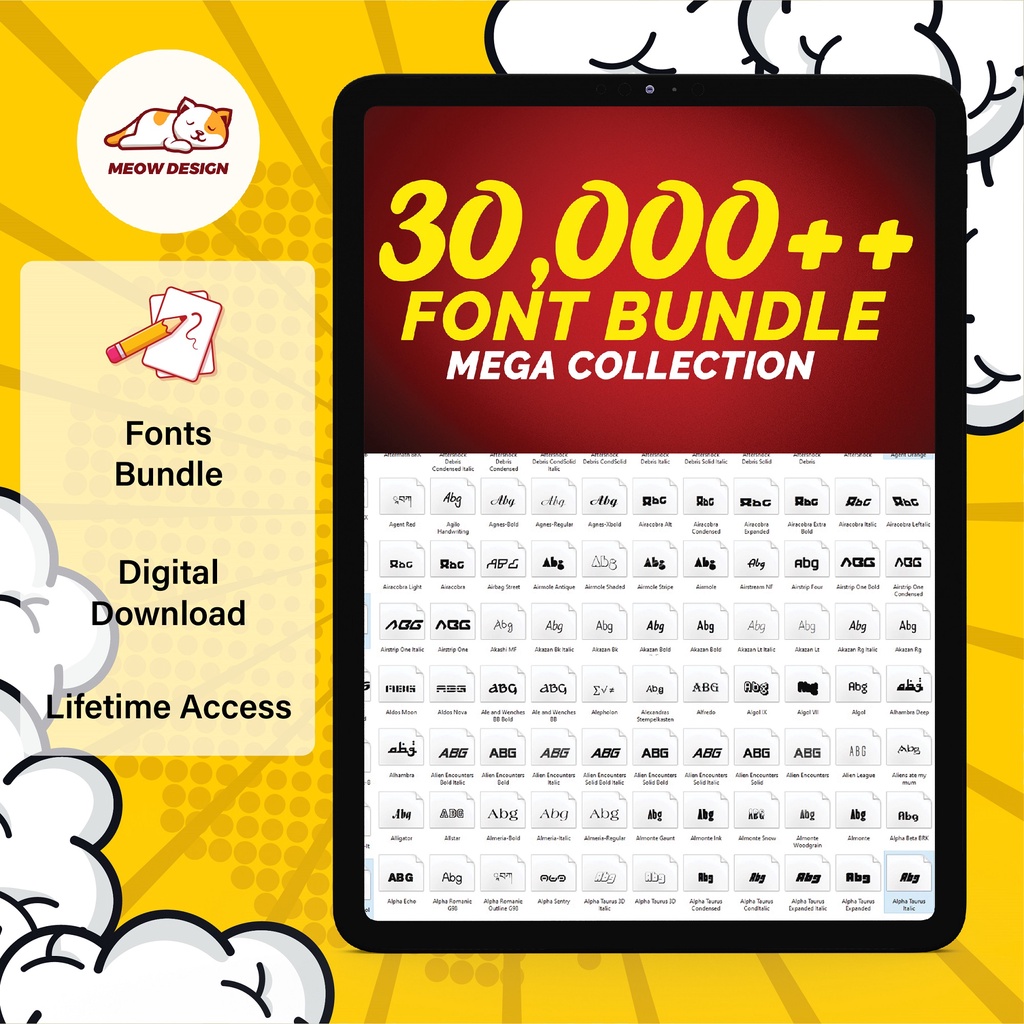 30,000 Biggest Font Collection Bundle | Mixed Premium and Free Font ...