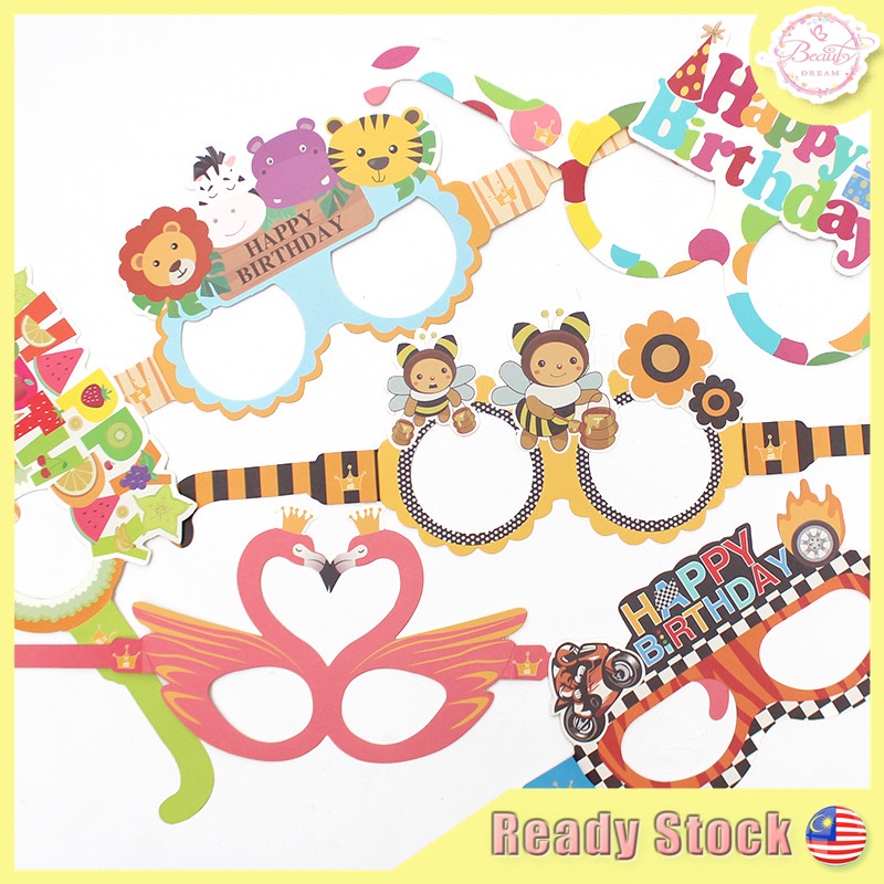 ⚡️Ready Stock⚡️ 5Pcs/Pack Happy Birthday Paper Spec Child Funny ...