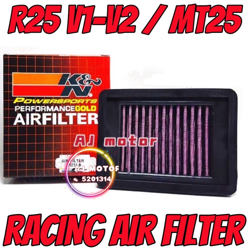 YAMAHA R25 V1 V2 MT25 AIR FILTER RACING MT-25 CLEANER KIT TAPIS TALIS ...