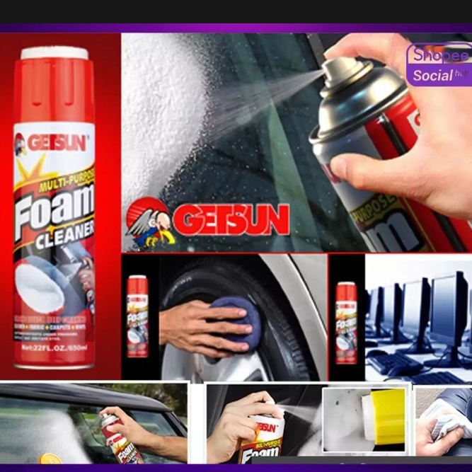 GETSUN MultiPurpose Foam Cleaner / 650ml Shopee Malaysia