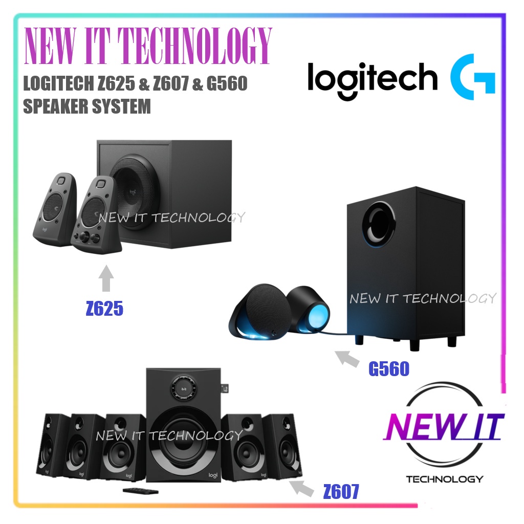 Logitech G560 Lightsync RGB Gaming Speaker & Z625 400w System 2.1 Subwoofer&Optical & Z607 160w
