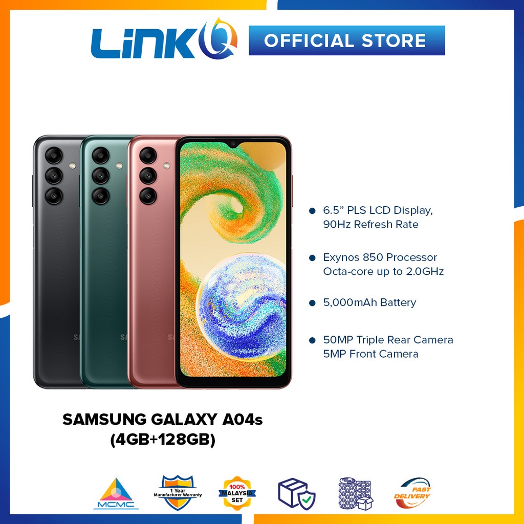 Samsung Galaxy A04s (4GB+128GB) Smartphone - Original 1 Year Warranty By  Samsung Malaysia