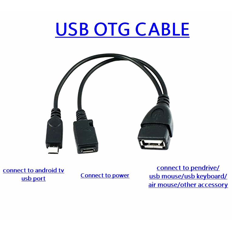 2in1 Micro USB to USB Adapter (OTG Cable + Power Cable) for Android