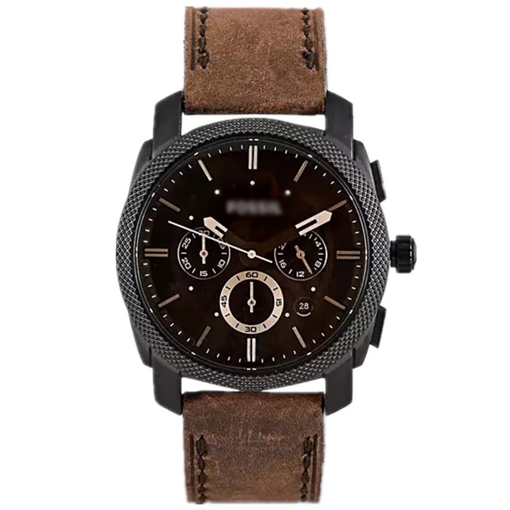 Authentic Fossil Men s Machine Mid Size Chronograph Leather Watch