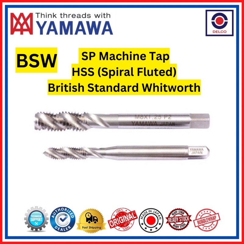 YAMAWA JAPAN BSW SP Spiral Fluted HSS Machine Taps british std 1/4”w-20 ...