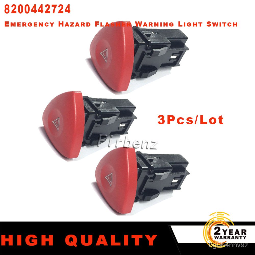NENL 3Pcs Emergency Hazard Warning Light Switch Button For Renault