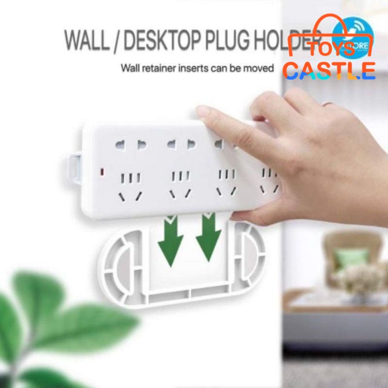[Ready Stock]Wall Mounted Socket Extension Sticker Panel Holder ...