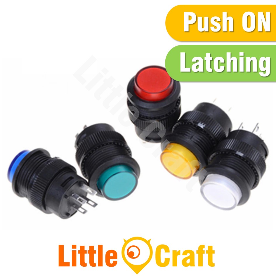 16mm Push On Latching Button Switch 4 Pin R16-503BD | Shopee Malaysia