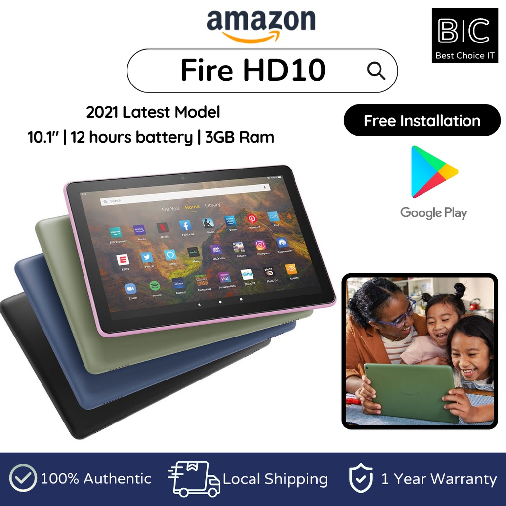 Amazon Fire HD 10 Tablet, 10.1", 1080p Full HD, (2020 Model / 2021 ...