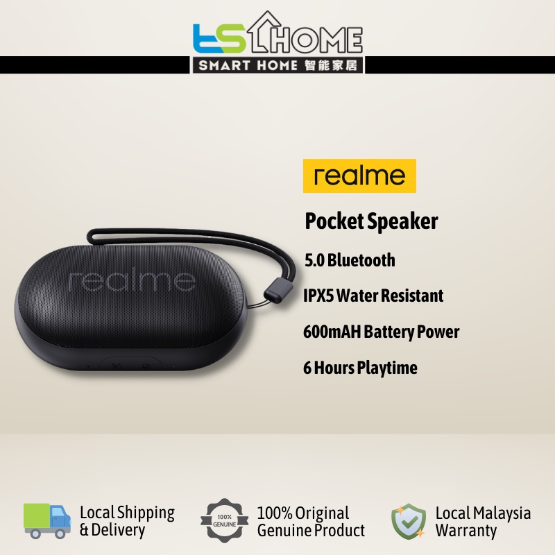 Realme Pocket Bluetooth Speaker 3W with Stereo Pairing Bluetooth 5.0