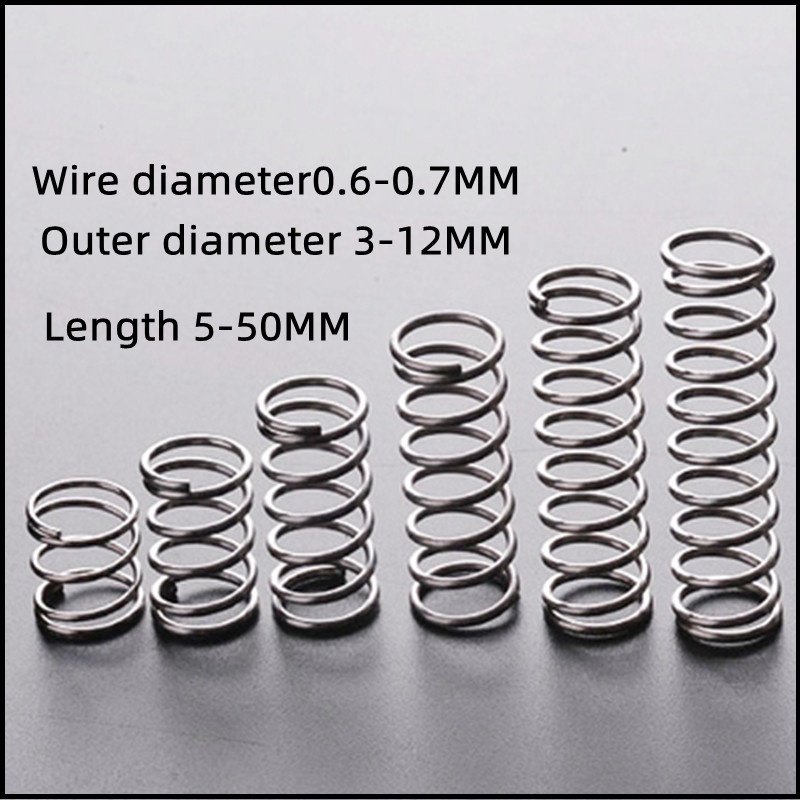 Sourcingmap 304 Stainless Steel Compression Springs - 6mm OD, 0.7mm Wire, 25mm Length, 10 Pack