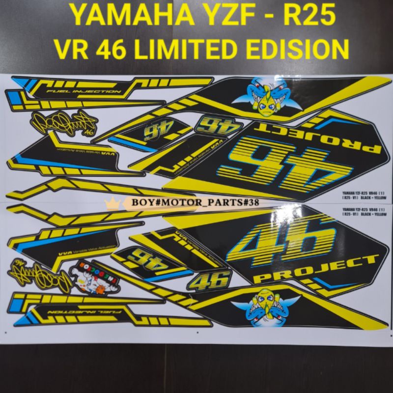 YAMAHA R25 V1 YZF - R25 VR 46 SPECIAL EDITION ( 1 ) BODY STICKER ...