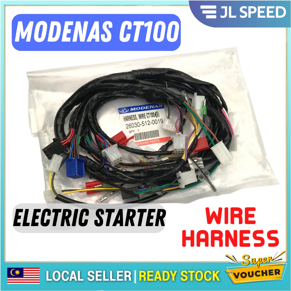 MODENAS CT100 CT 100 WIRING WIRE HARNESS ASSY (ELECTRIC STARTER) WAYAR ...