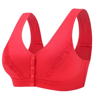 New】Plus Size Women Cotton Bra Front Buckle 36-46 Gather