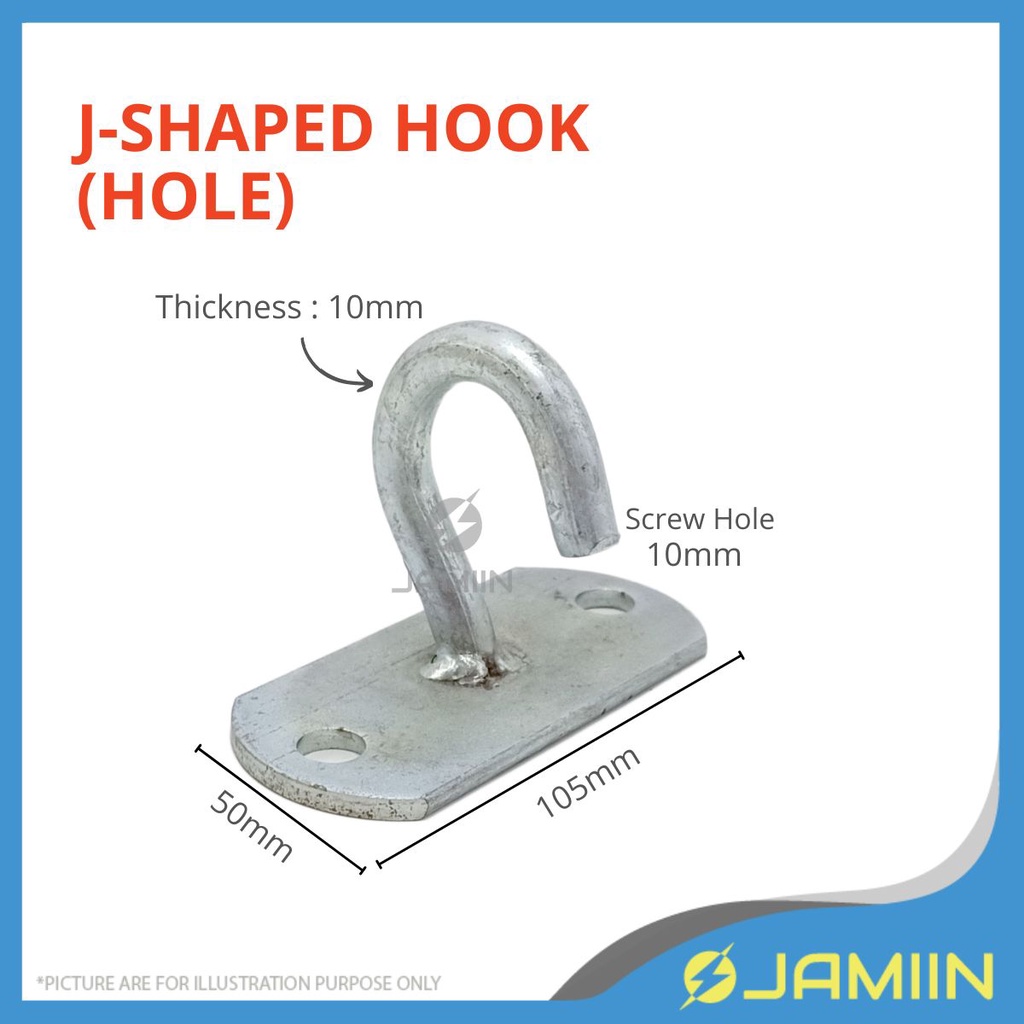 D Type J Type Fan Hook Kipas Ceiling Mount Siling Fan Bracket Penyangkut Kipas Hammock Anchor