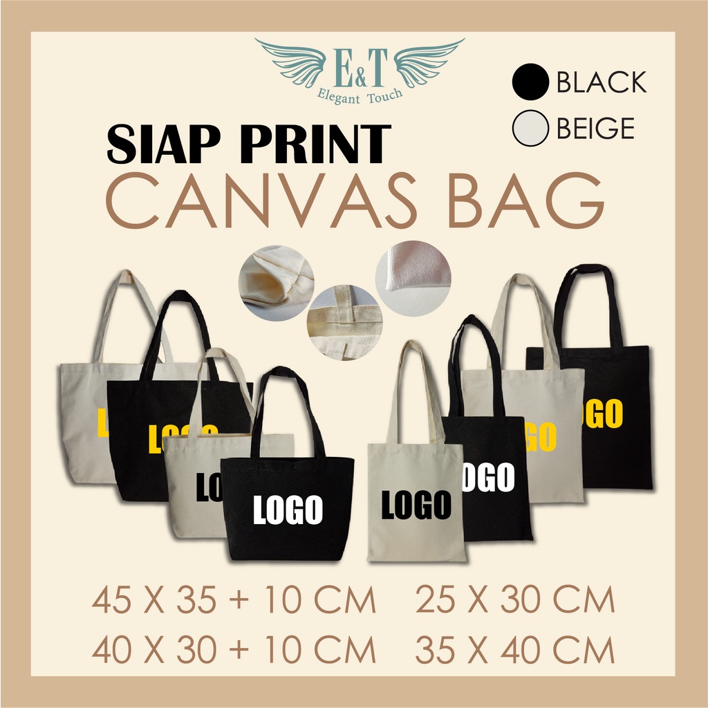 SIAP PRINT!!! High Quality Canvas Bag Handbag Cotton Student Beg ...