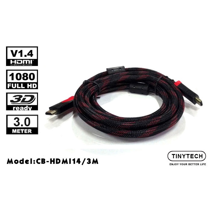 TINYTECH HIGH QUALITY 3 METER HDTV V1.4 CABLE (CB-HDMI14/3M) | Shopee ...