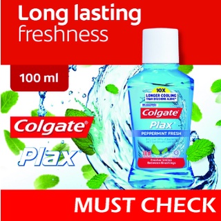 Colgate Plax Peppermint & Ice Mouthwash 100ml TravelPack Size *EDLP ...