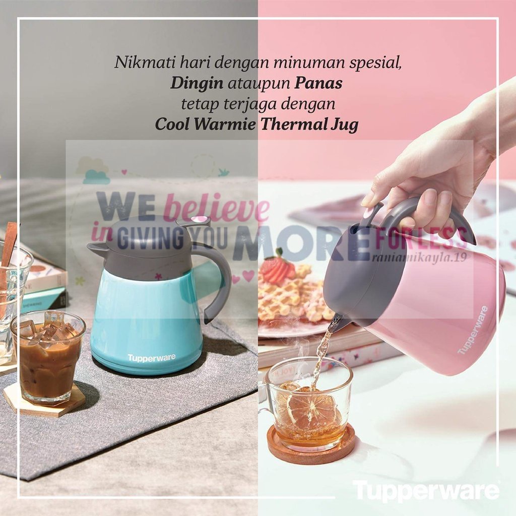 Tupperware Cool Warmie Pink / Blue 800ml Thermal Flask Jug Thermos Teko ...