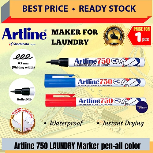 ARTLINE 750 Laundry Permanent Marker Pen / Laundry Pen / Artline