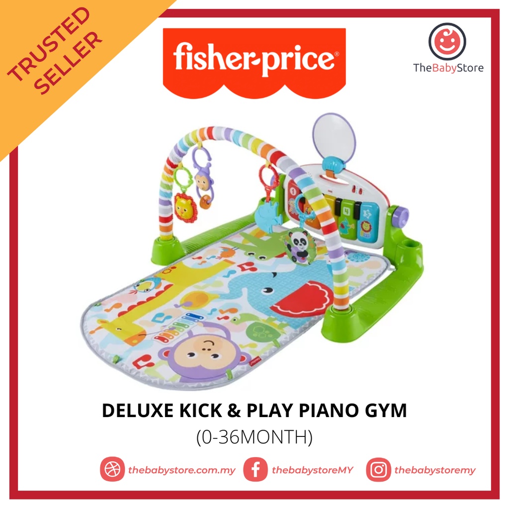 Fisher Price Deluxe Kick & Play Piano Gym Mat baby playmat-0-36Months ...