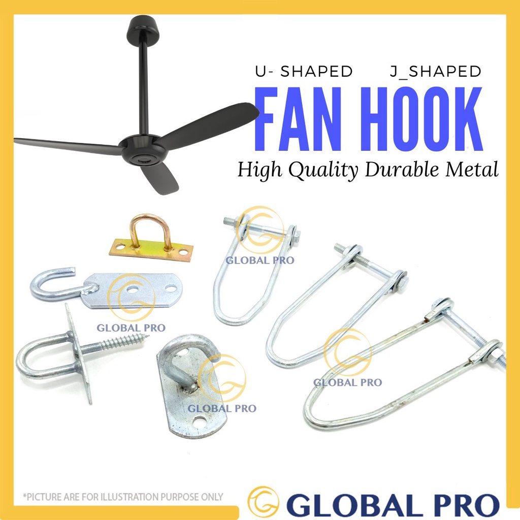 D TYPE / J TYPE Fan Hook Kipas Ceiling Mount Siling Fan Bracket